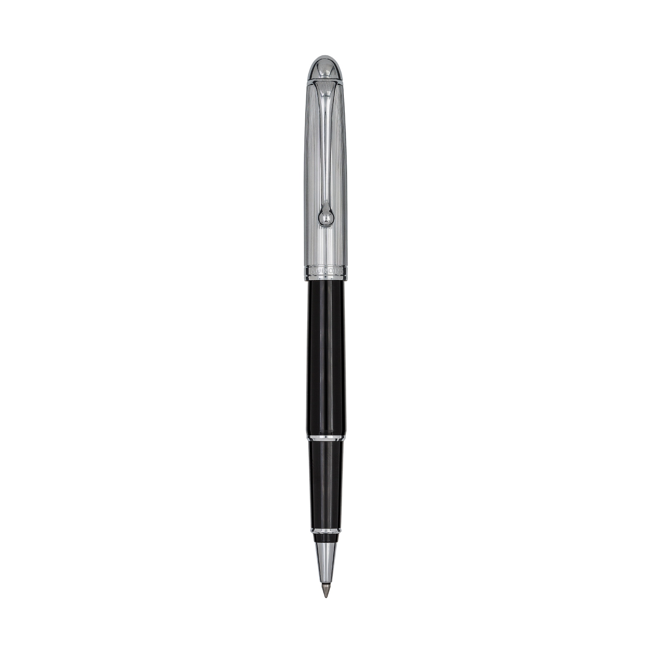 AU877 Aurora Millerighe. Ручка-роллер Aurora Millerighe Black Resin with Chrome CT, в подарочной коробке