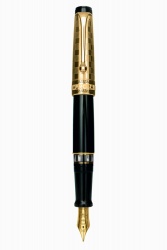 AUG12-CDNM Aurora Optima Deco. Перьевая ручка Aurora Optima Deco, Gold & Black GT, перо — M, в подарочной коробке