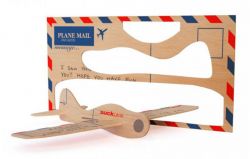 GBOX1809164 Открытка деревянная самолет-конверт