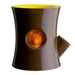 DF20161174 Qualy. Горшок самополивающийся log&squirrel коричневый/желтый