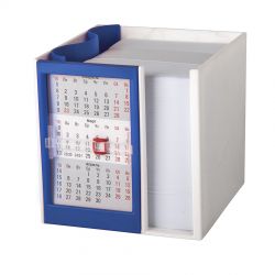 HG15091401 Walz. Календарь настольный  на 2 года с кубариком; белый с синим; 11х10х10 см; пластик; шелкография, тампо