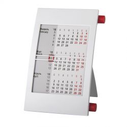 HG15091403 Walz. Календарь настольный на 2 года; белый с красным; 18х11 см; пластик; тампопечать, шелкография