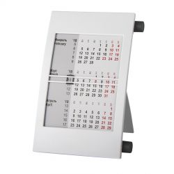 HG15091405 Walz. Календарь настольный на 2 года; белый с черным; 18х11 см; пластик; тампопечать, шелкография