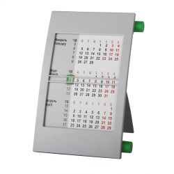 HG15091411 Walz. Календарь настольный на 2 года; серый с зеленым; 18х11 см; пластик; шелкография, тампопечать