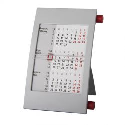 HG15091412 Walz. Календарь настольный на 2 года; серый с красным; 18х11 см; пластик; шелкография, тампопечать