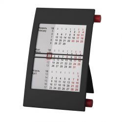 HG15091415 Walz. Календарь настольный на 2 года; черный с красным; 18х11 см; пластик; тампопечать, шелкография