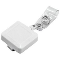 HG15091777 Держатель для бейджа, магнитной карты; белый; 3,2х3,2х0,8 см, длина шнура 90 см; пластик; тампопечат