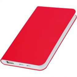 HG17015167 thINKme. Универсальное зарядное устройство "Silki" (4000mAh),красный, 7,5х12,1х1,1см, искусственная кожа,плас