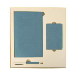 HG184061139 Набор подарочный PROVENCE; универсальное зарядное устройство(4000мАh), блокнот и ручка; голубой