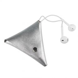 HG184061226 Чехол для наушников, "LOFT SILVER", серебро кожа натуральная 100%