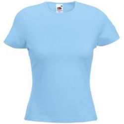 HG151182284 Футболка "Lady-Fit Crew Neck T", небесно-голубой_S, 95% х/б, 5% эластан, 210 г/м2