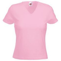 HG151182329 Футболка "Lady-Fit V-Neck T", светло-розовый_XS, 95% х/б, 5% эластан, 210 г/м2