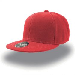 HG170151527 Atlantis. Бейсболка "SNAP BACK" 6 клиньев, плоский козырек, пластиковая застежка пвх, красный, 100% акрил, 400 г/м2