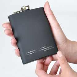 HG15092483 Фляжка "BLACK"; черный; 235 мл; металл, резина; лазерная гравировка