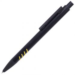 HG1701511396 B1. TATTOO, ручка шариковая, черный с желтыми вставками grip, металл