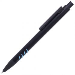 HG1701511401 B1. TATTOO, ручка шариковая, черный с голубыми вставками grip, металл