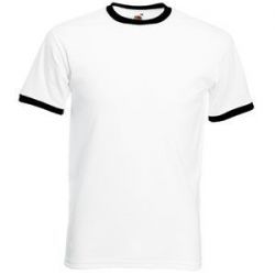 HG15091747 Fruit of the Loom. Футболка "Ringer T", белый с черным_L, 100% х/б, 160 г/м2