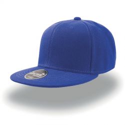 HG170151522 Atlantis. Бейсболка "SNAP BACK" 6 клиньев, плоский козырек, пластиковая застежка пвх, синий, 100% акрил, 400 г/м2