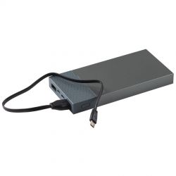 HG170151168 Универсальное зарядное устройство "Slim Pro" (10000mAh),серый, 13,8х6,7х1,5 см,пластик,металл