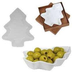 HG1509296 Rusgifts. Тарелка для закусок "Елочка" в подарочной упаковке, 12х14,2х2,5см,фарфор