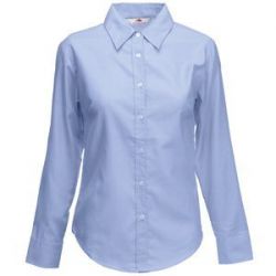 HG151182172 Рубашка "Lady-Fit Long Sleeve Oxford Shirt", светло-голубой_M, 70% х/б, 30% п/э, 135 г/м2