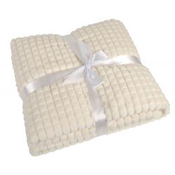 HG18406156 Плед фактурный "IVORY"; белый; акрил 100%; 260 гр/м; 150*200 см