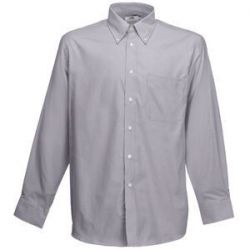 HG151182177 Рубашка "Long Sleeve Oxford Shirt", светло-серый_M, 70% х/б, 30% п/э, 135 г/м2