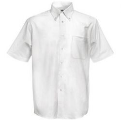 HG15091548 Fruit of the Loom. Рубашка "Short Sleeve Oxford Shirt", белый_L, 70% х/б, 30% п/э, 130 г/м2