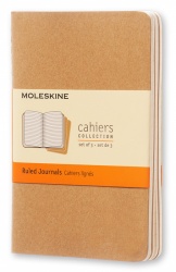 MS23103131 Moleskine. Блокнот Moleskine CAHIER JOURNAL QP411 Pocket 90x140мм обложка картон 64стр. линейка бежевый (3шт)