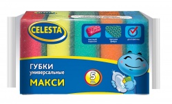 TD20041874 CELESTA Губки хозяйственные. CELESTA губки хозяйственные унив. МАКСИ, 5 шт.