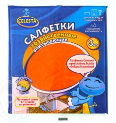 TD20041889 CELESTA Тряпки и салфетки хозяйственные. CELESTA cалфетка хоз.впитывающие, 3 шт.