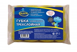 TD20041881 CELESTA Губки хозяйственные. CELESTA губка универсальная  трехслойная, 1шт.