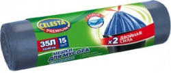 TD200418198 CELESTA Celesta Premium. CELESTA мешки для мусора 35л. 15 шт с завязками