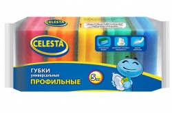 TD20041878 CELESTA Губки хозяйственные. Celesta губки для посуды Профильные 5шт.