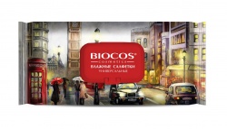 TD20041843 BIOCOS. Салфетки влажные Biocos Столицы мира (Лондон, Токио, Москва) 60шт.в упак.красный клапан