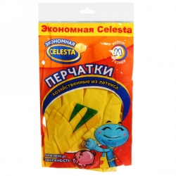 TD200418113 CELESTA Перчатки хозяйственные латексные. CELESTA хозяйственные перчатки M (ЭКОНОМ)