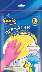 TD200418110 CELESTA Перчатки хозяйственные латексные. CELESTA хозяйственные перчатки L