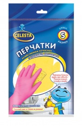 TD200418108 CELESTA Перчатки хозяйственные латексные. CELESTA хозяйственные перчатки S