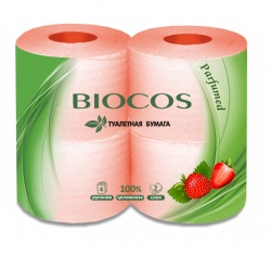 TD20041824 BIOCOS. BioCos Туалетная с ароматом клубники, уп. 4 рулона