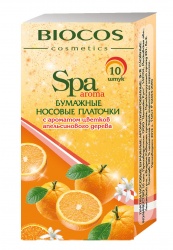 TD20041820 BIOCOS. Biocos Бумажные нос.платочки арома-цвет.апельсин.дерев., уп.10 шт.