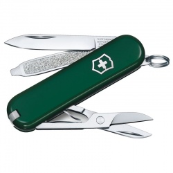 GR1711131144 Victorinox Classic. Нож-брелок VICTORINOX Classic SD, 58 мм, 7 функций, зелёный