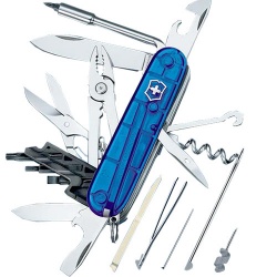 VX22N-BLU2 Victorinox CyberTool. Нож перочинный VICTORINOX CyberTool M, 91 мм, 32 функции, полупрозрачный синий