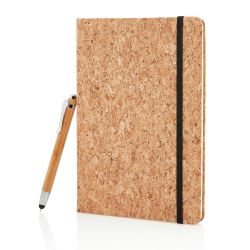 XI38415 XD Collection. Блокнот Cork на резинке с бамбуковой ручкой-стилус, А5
