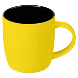 PS2203157352 Molti. Кружка Surprise Touch Black c покрытием софт-тач, желтая