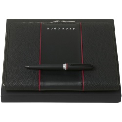 PS2102085715 Hugo Boss. Набор Gear: папка с блокнотом и ручка, черный