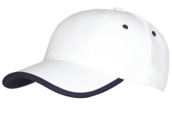 PS1TX-WHT15 Unit. Бейсболка Unit Trendy, белая с темно-синим кантом