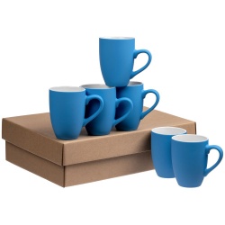 PS2203157325 Набор из 6 кружек Best Morning c покрытием софт-тач, голубой