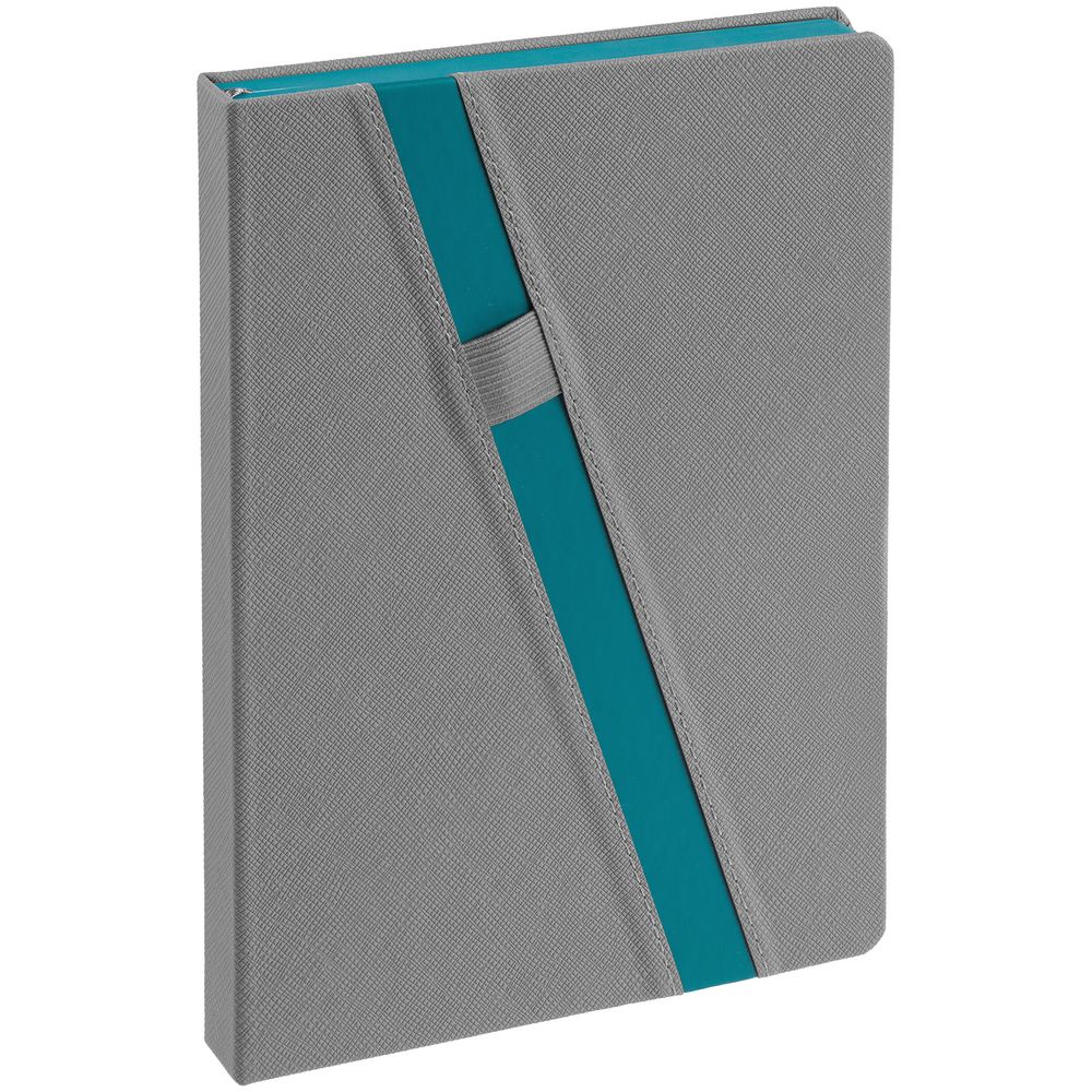 PS2408238068 Контекст. Ежедневник Rubikon, недатированный серо-бирюзовый