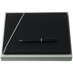 PS2102085863 Cerruti 1881. Набор Spring: папка с блокнотом А5 и ручка, черный