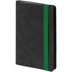 PS2203156306 Контекст. Ежедневник Velours, недатированный, черный с зеленым